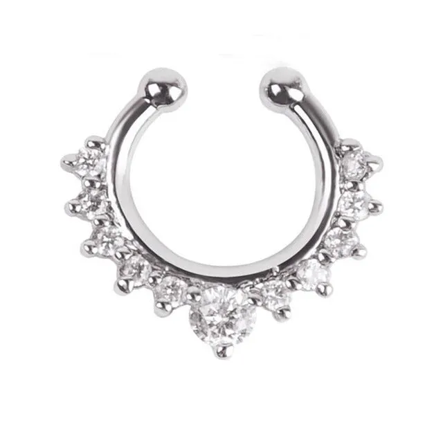 New Arrival Alloy Nose Hoop Nose Rings Body Piercing Jewelry Fake Septum Clicker Non Piercing Hanger Clip On Jewelry