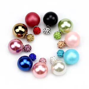 New Fashion jewelry double pearl earrings brincos candy color earrings for women pendientes trendy stud earrings