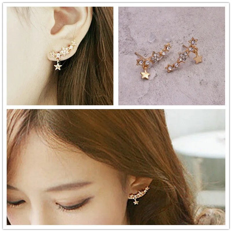 New fashion jewelry rhinestone star stud gift for women girl