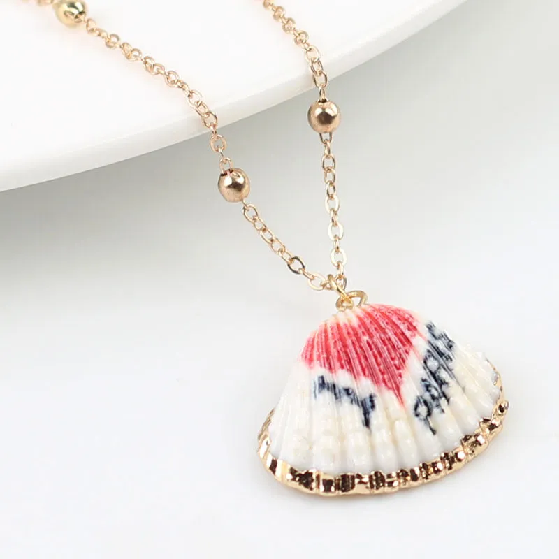 New Painted Shell Necklace Choker For Women Bohemian Shell Cowrie Pendant Necklace Female Fashion Beach Jewelry 2021