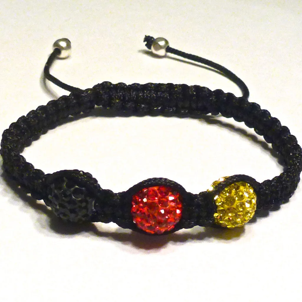 Pave Bracelet -Black, Red and Gold