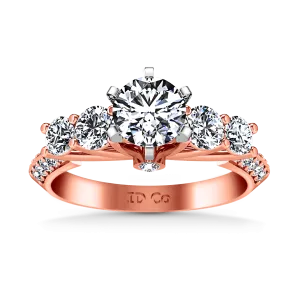 Pave Diamond Engagement Ring Regal 14K Rose Gold