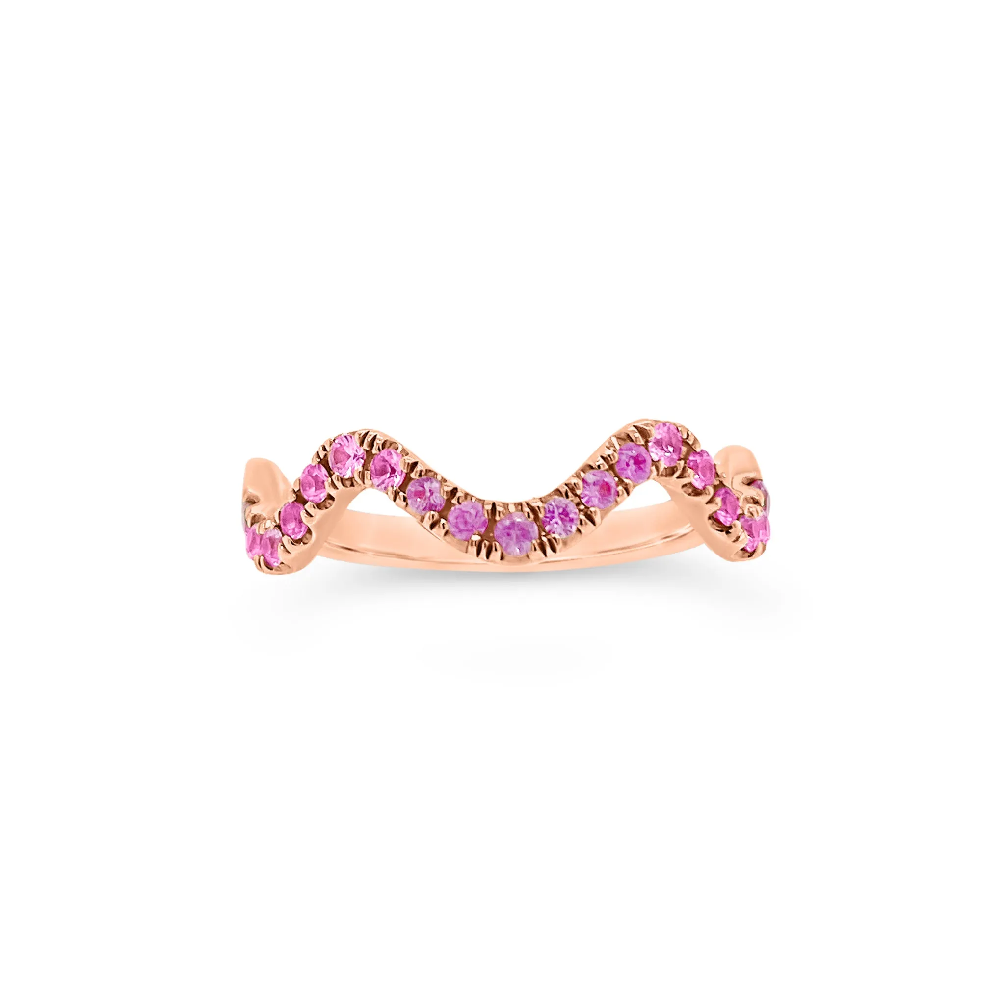 Pink Sapphire Stackable Wavy Ring