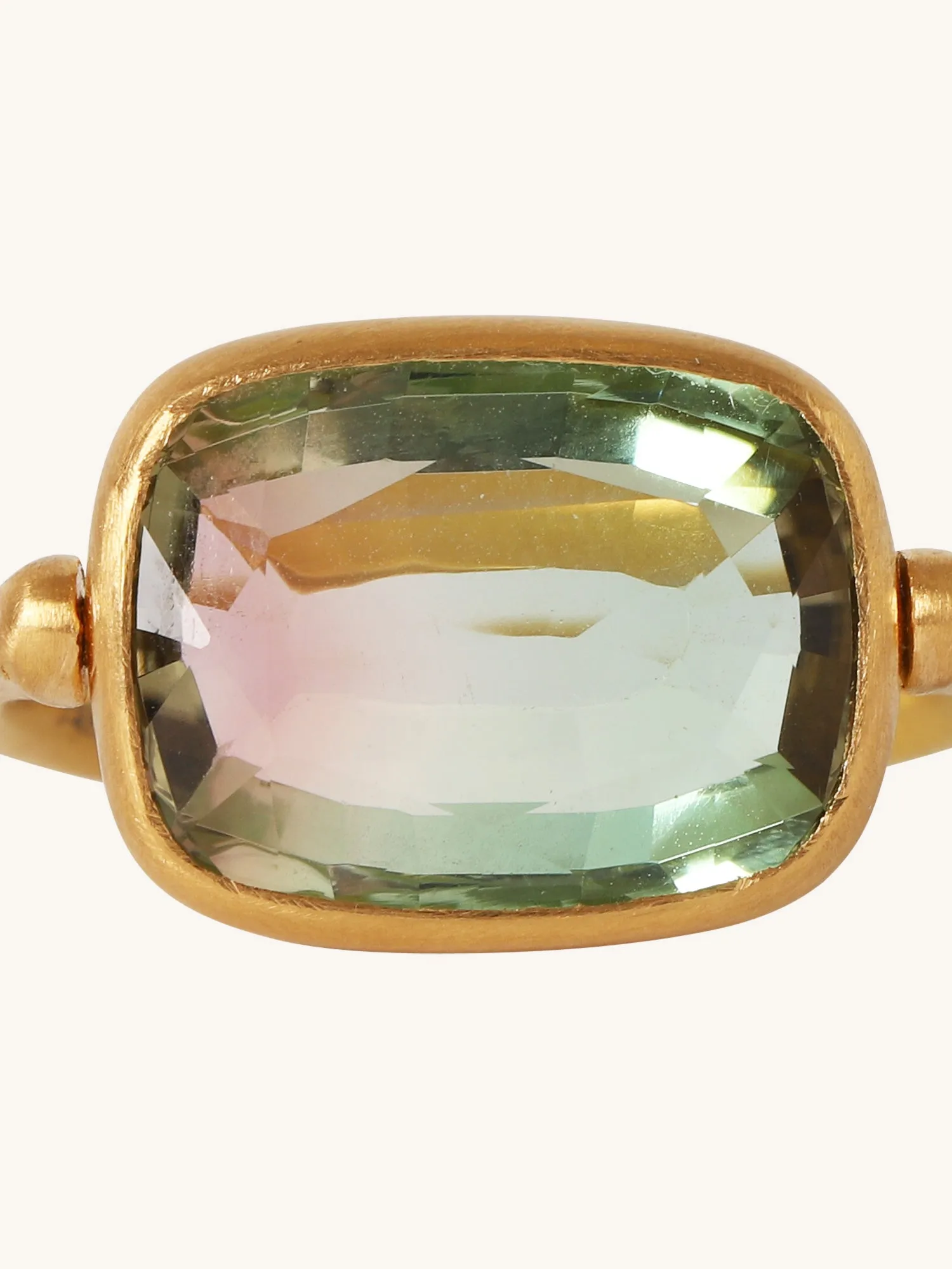 Polychrome Tourmaline & 22k Yellow Gold Ring