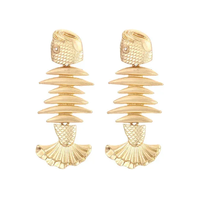 Pre Order:  Vintage Golden Stitched Fishbone Earrings