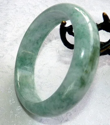 "Good Green" Genuine Natural Burmese Jadeite Bangle Bracelet 59 mm (BB2936)