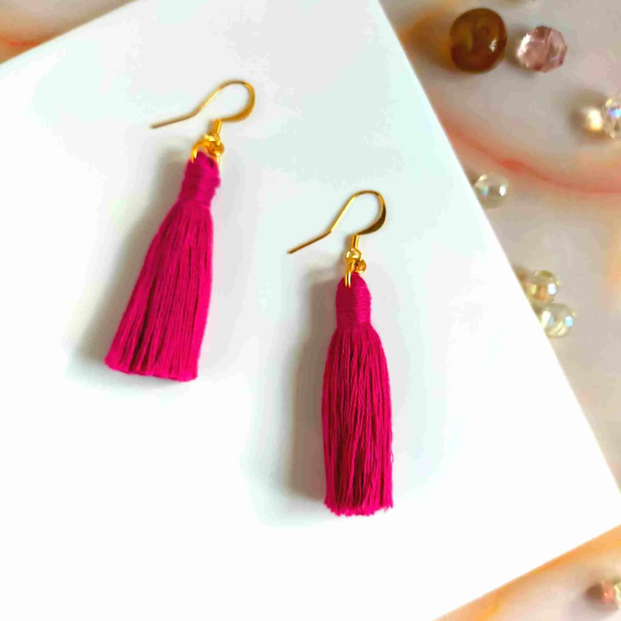 "Lia Mini" Plain Boho Tassel Earrings