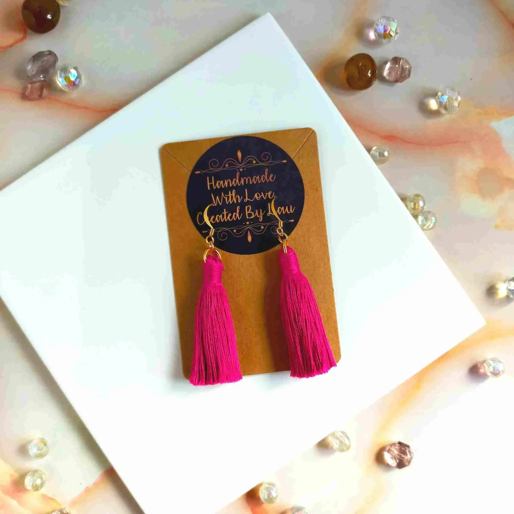 "Lia Mini" Plain Boho Tassel Earrings