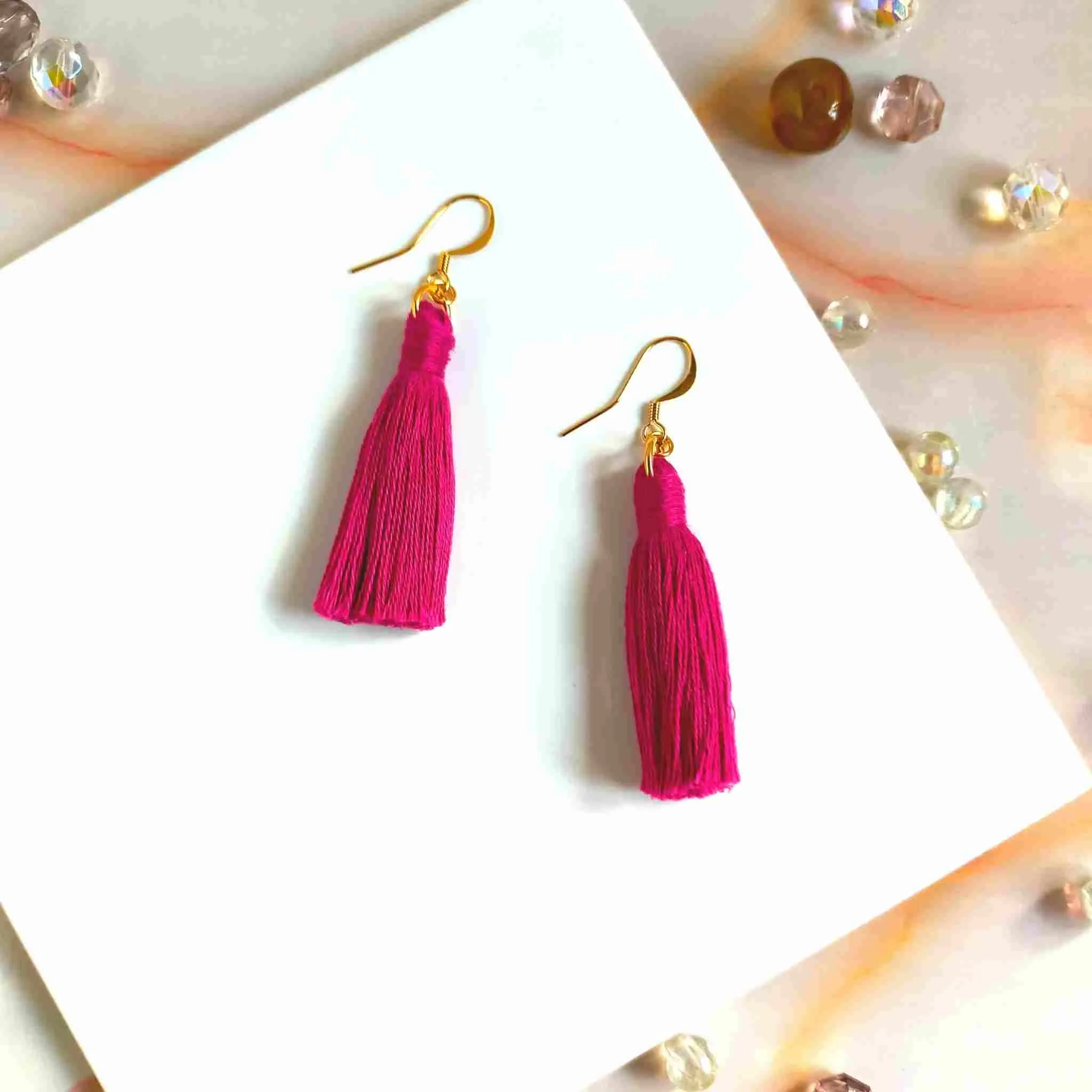 "Lia Mini" Plain Boho Tassel Earrings