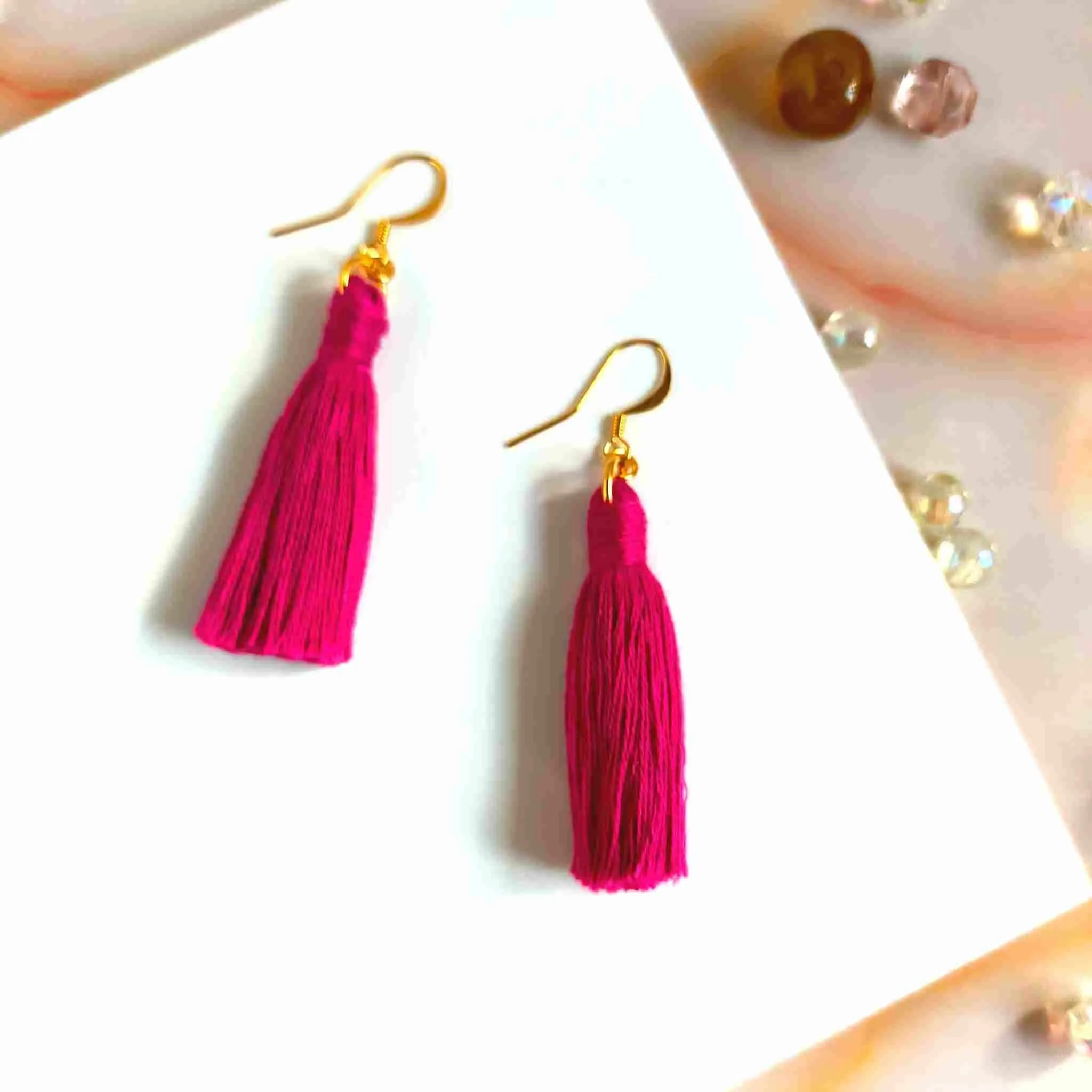 "Lia Mini" Plain Boho Tassel Earrings