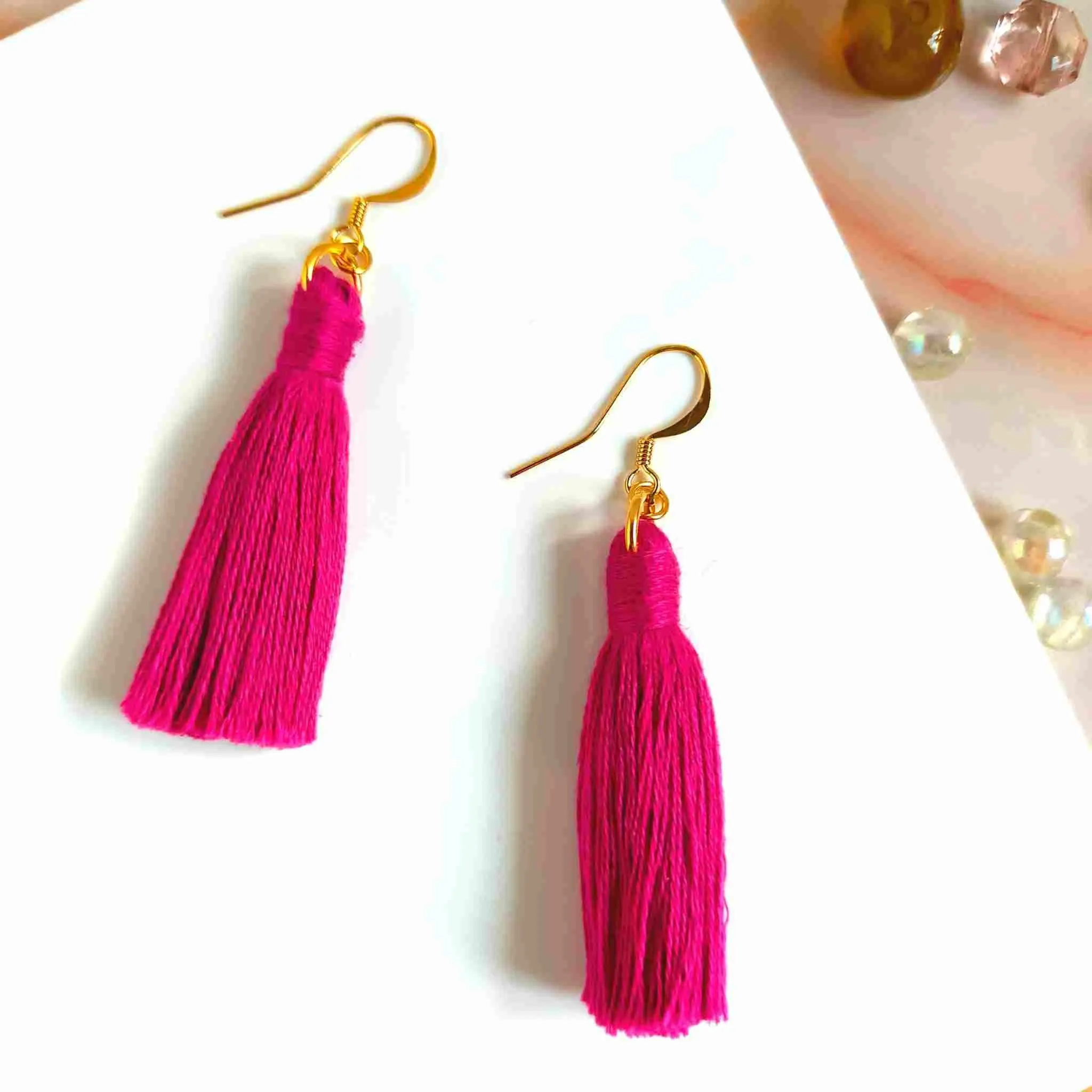 "Lia Mini" Plain Boho Tassel Earrings