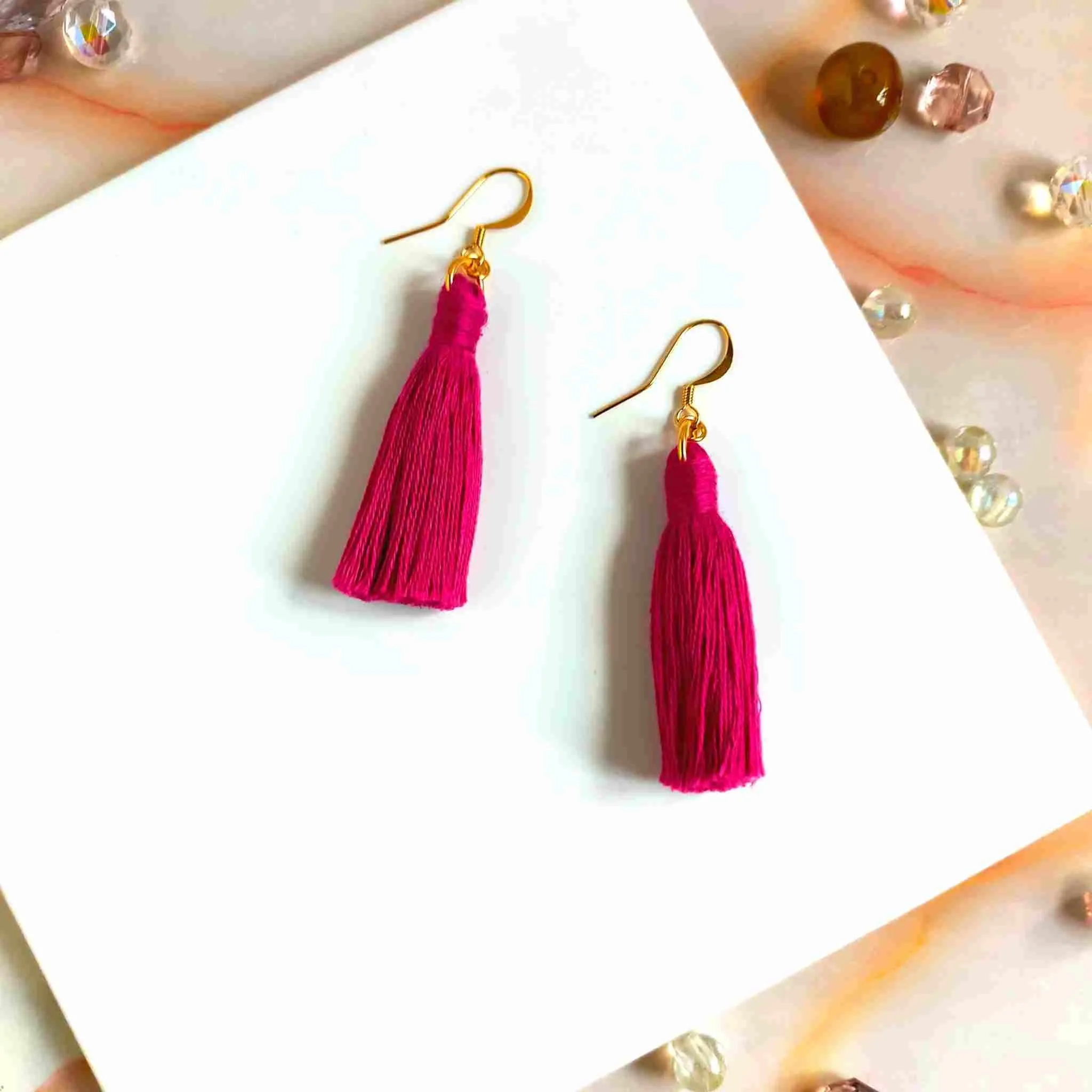 "Lia Mini" Plain Boho Tassel Earrings