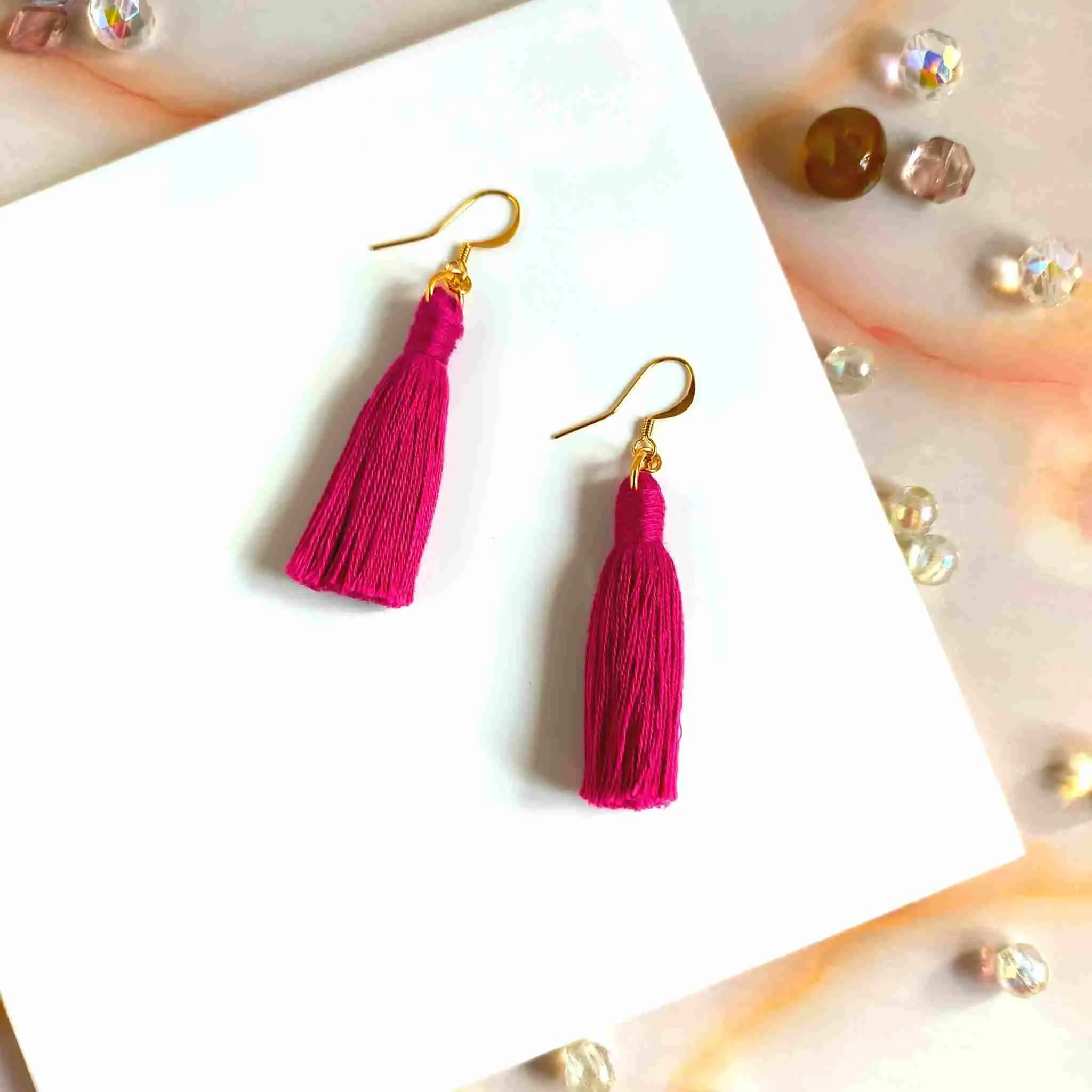 "Lia Mini" Plain Boho Tassel Earrings