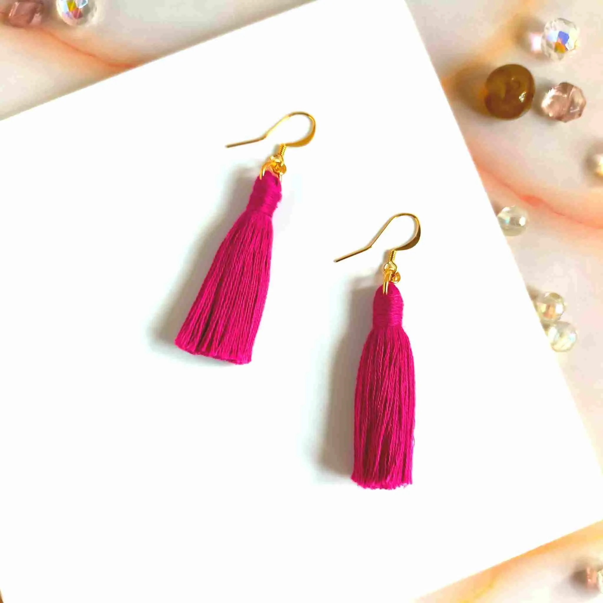 "Lia Mini" Plain Boho Tassel Earrings