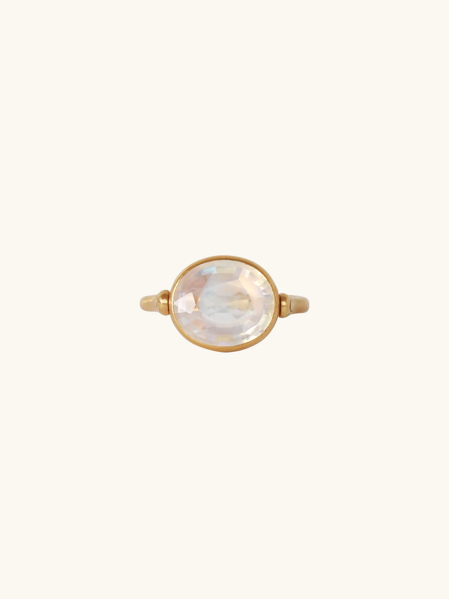 Rainbow Moonstone & 22k Yellow Gold Ring