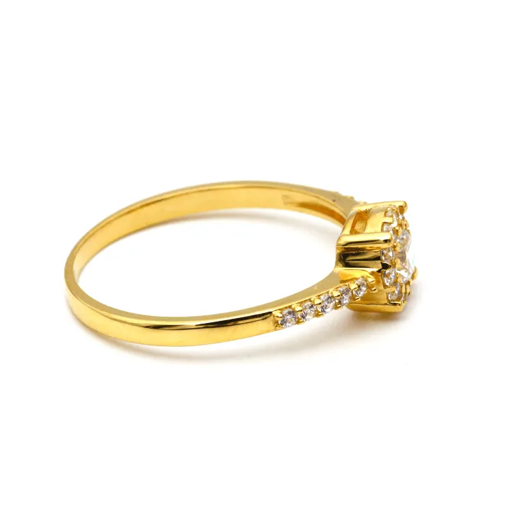 Real Gold Exquisite Luxury Solitaire Stone Ring with Regal Design 0377 (SIZE 5) R2534