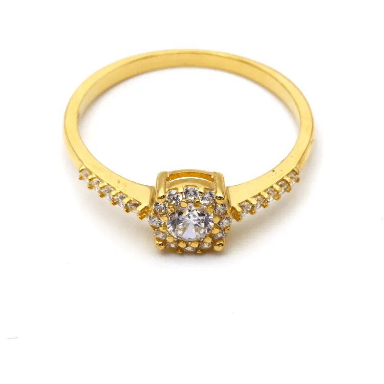 Real Gold Exquisite Luxury Solitaire Stone Ring with Regal Design 0377 (SIZE 5) R2534