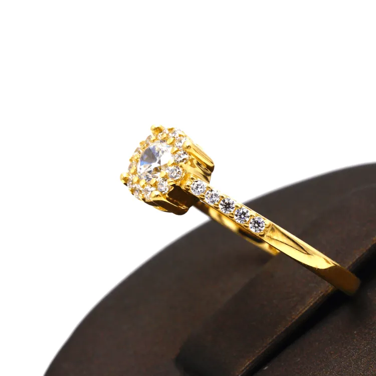 Real Gold Exquisite Luxury Solitaire Stone Ring with Regal Design 0377 (SIZE 5) R2534