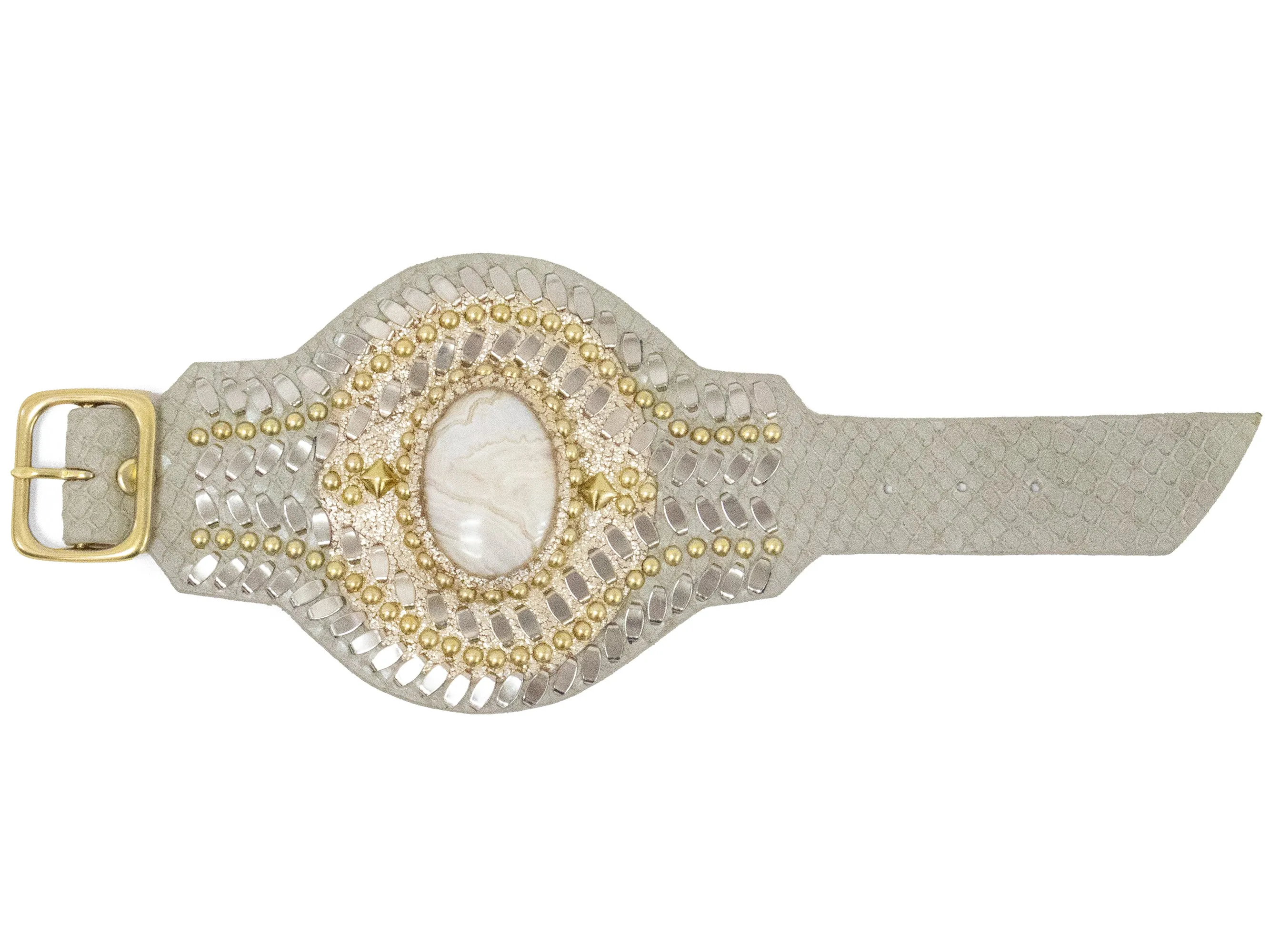 Rocal Semi-precious Crazy Lace Stone Cuff