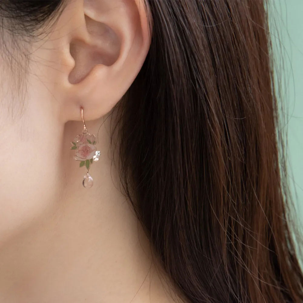 Rose and Waterdrop Earrings