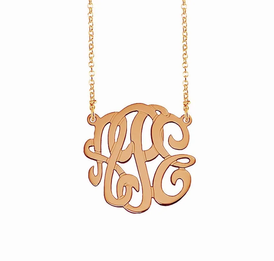 Rose Gold Monogram Necklace