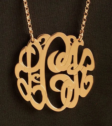 Rose Gold Monogram Necklace