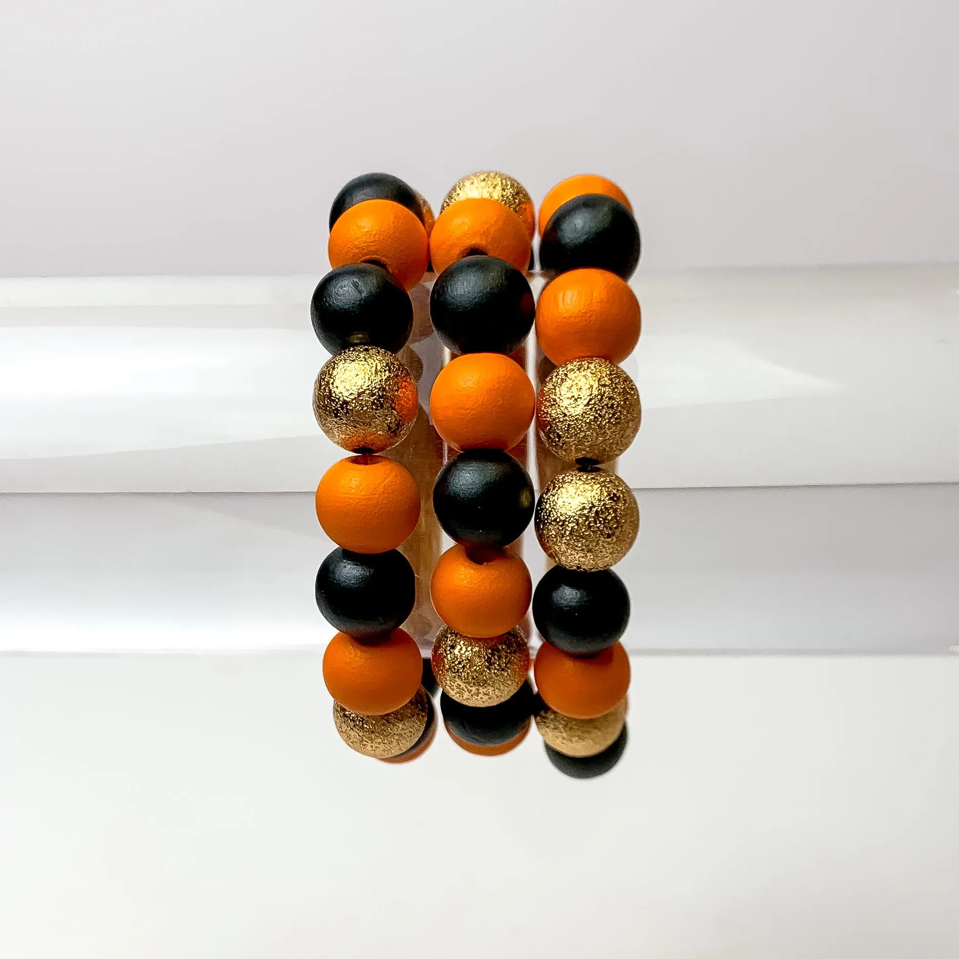 Set of 3 Stretchy Beaded Multicolored Bracelets