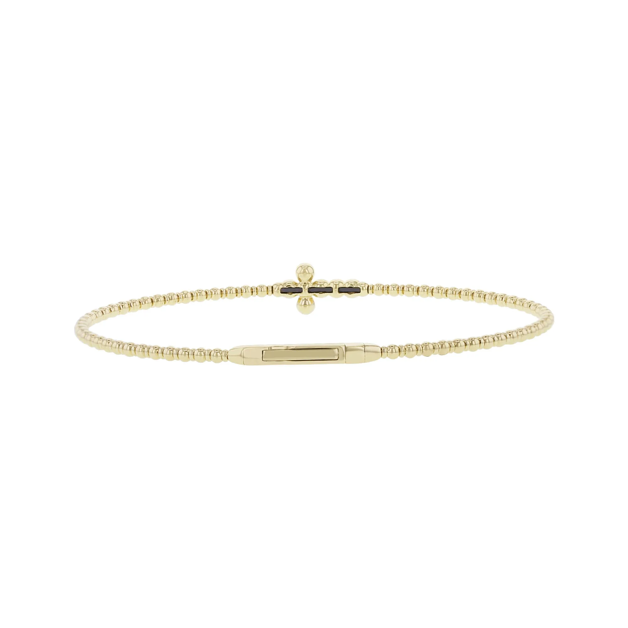 Side Cross Diamond Bangle Bracelet