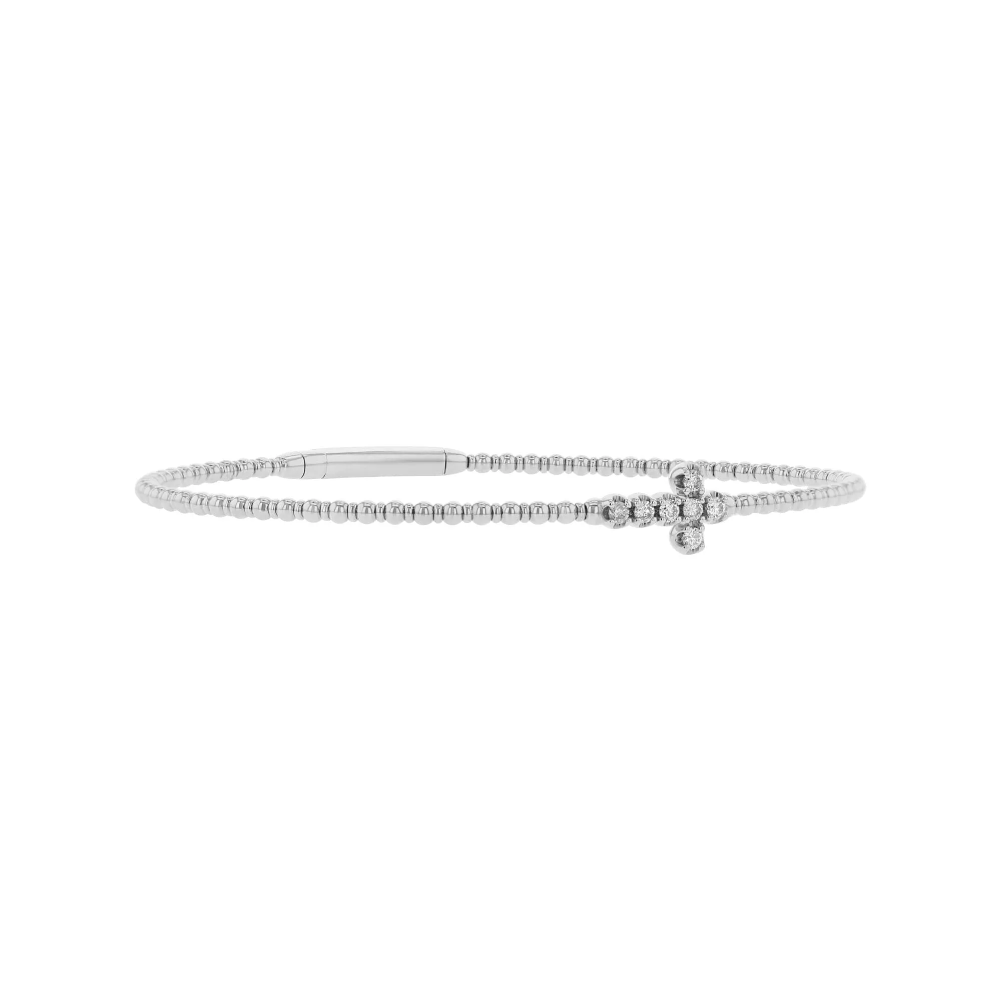 Side Cross Diamond Bangle Bracelet