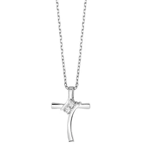 Silver Diamond Cross Pendant TWO1020-SSD