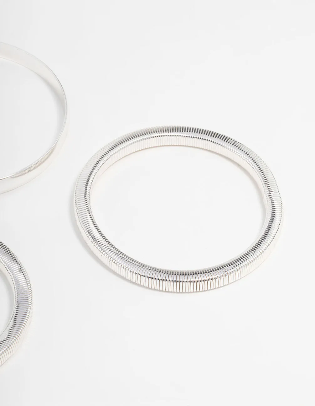 Silver Mixed Bangles 3-Pack