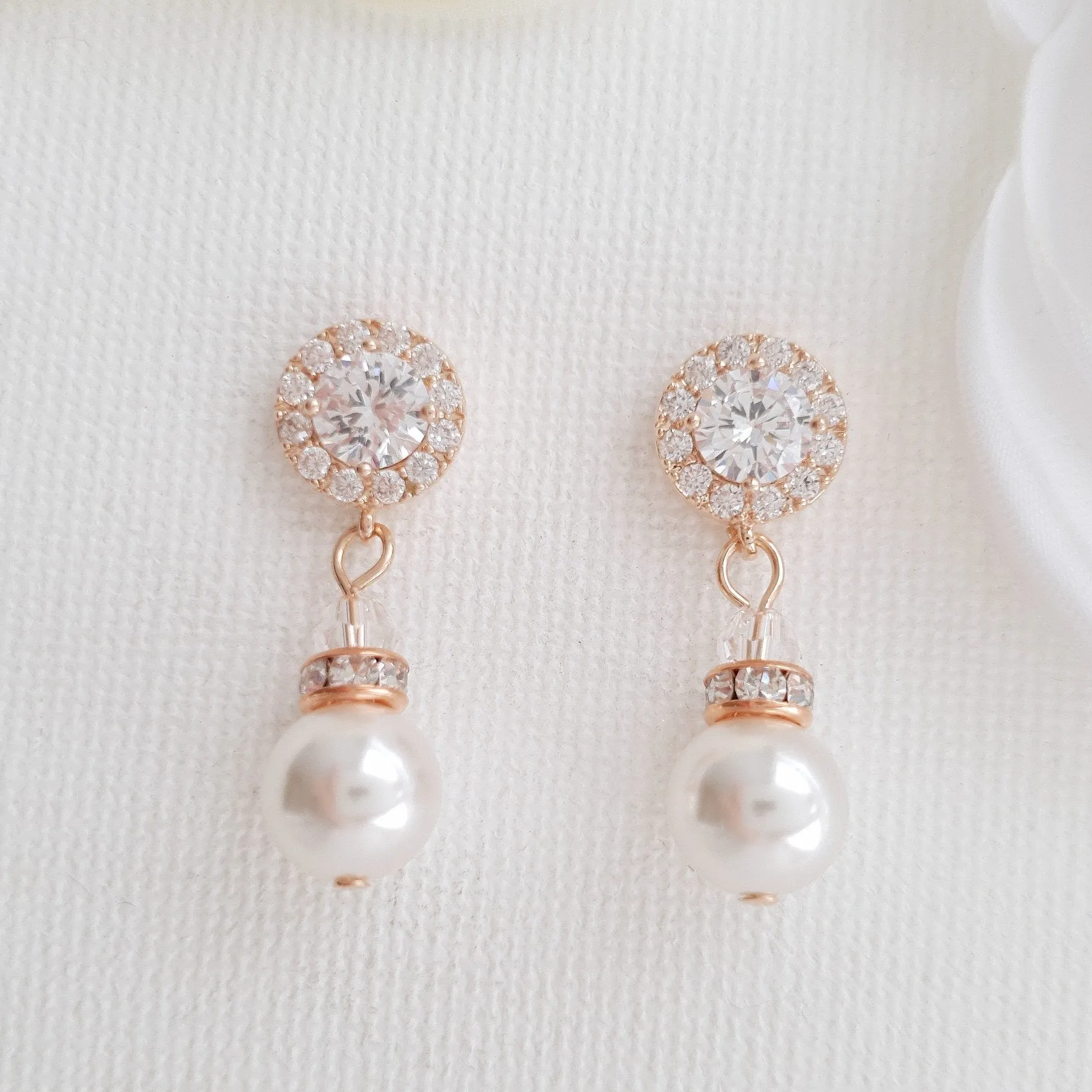 Silver Pearl Drop Earrings- Bronte