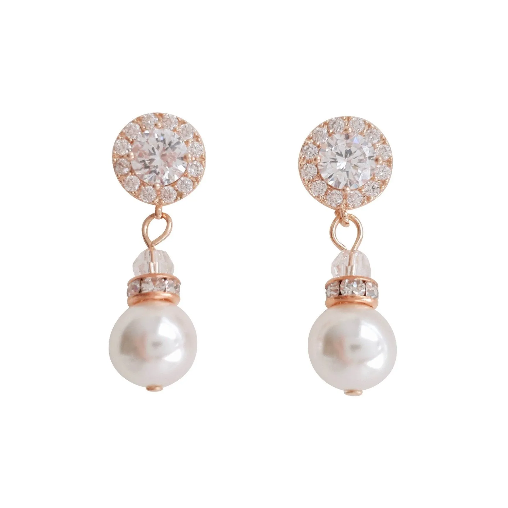 Silver Pearl Drop Earrings- Bronte