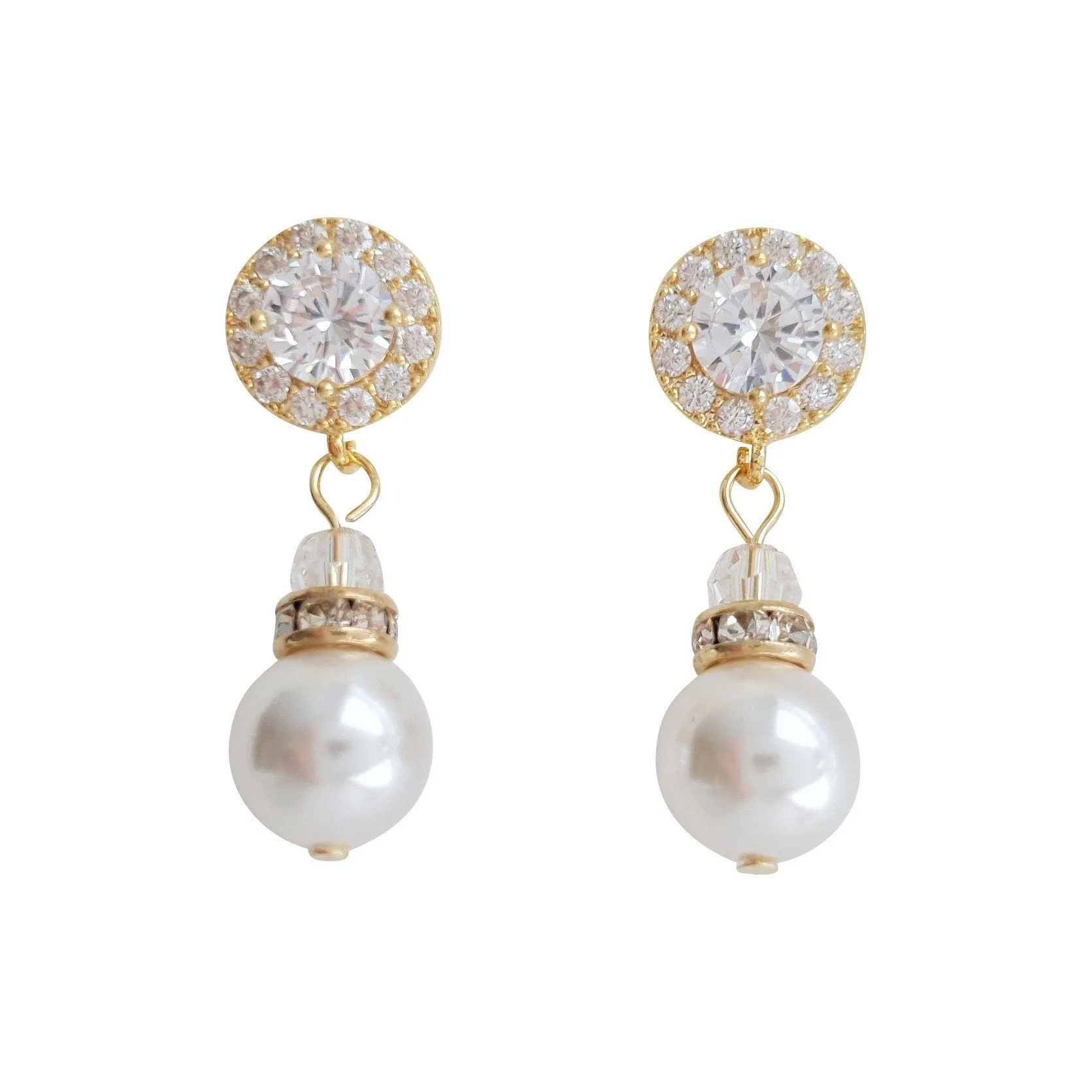 Silver Pearl Drop Earrings- Bronte