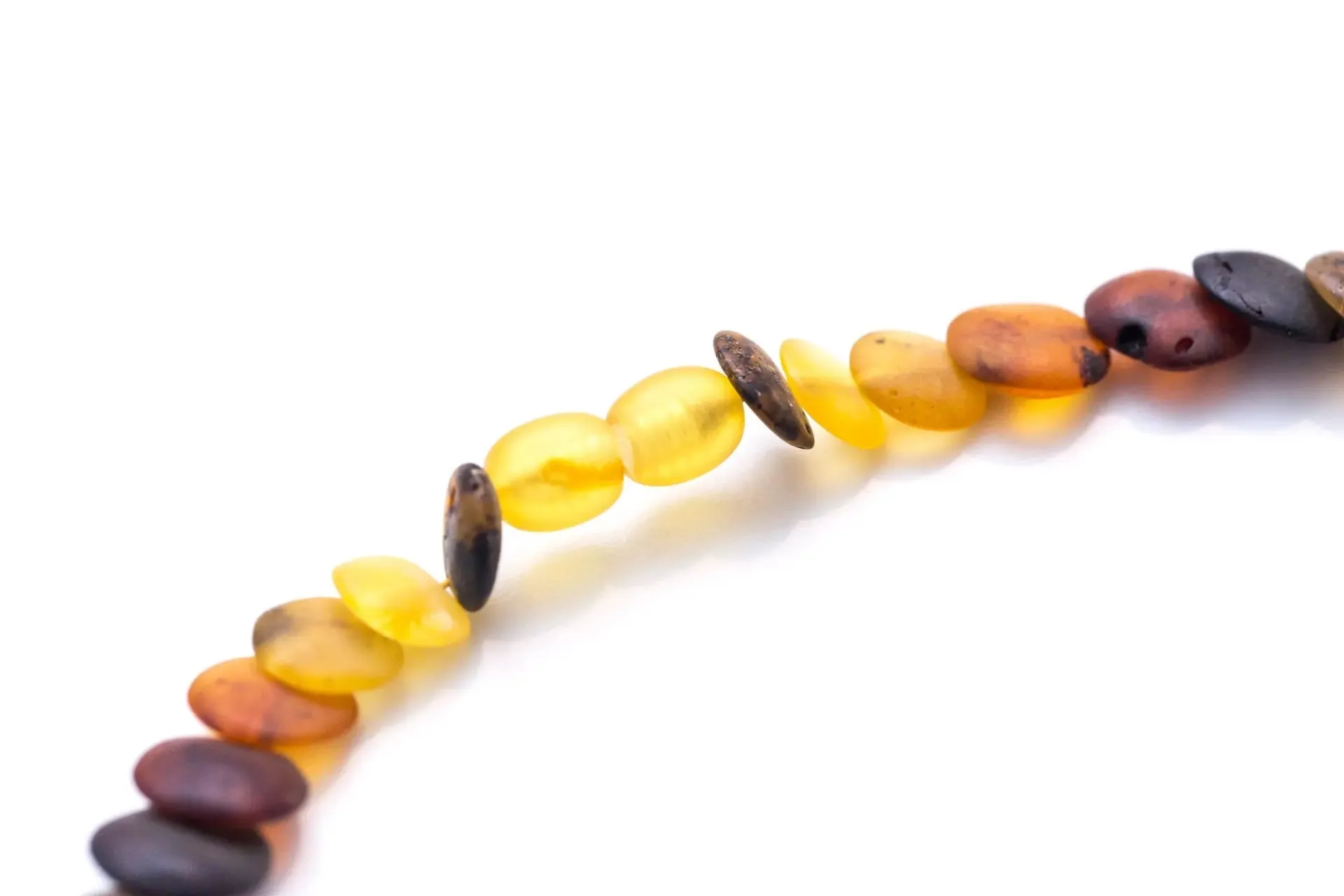 Small Amber Disc Necklace, Multicolour Amber Necklace - Luxurious Baltic Amber Jewelry