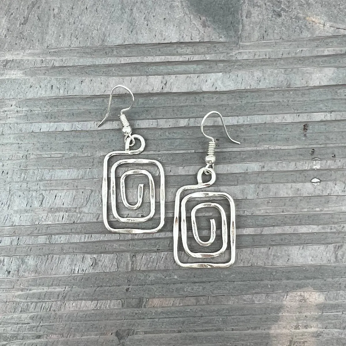 Small Square Spiral Earrings