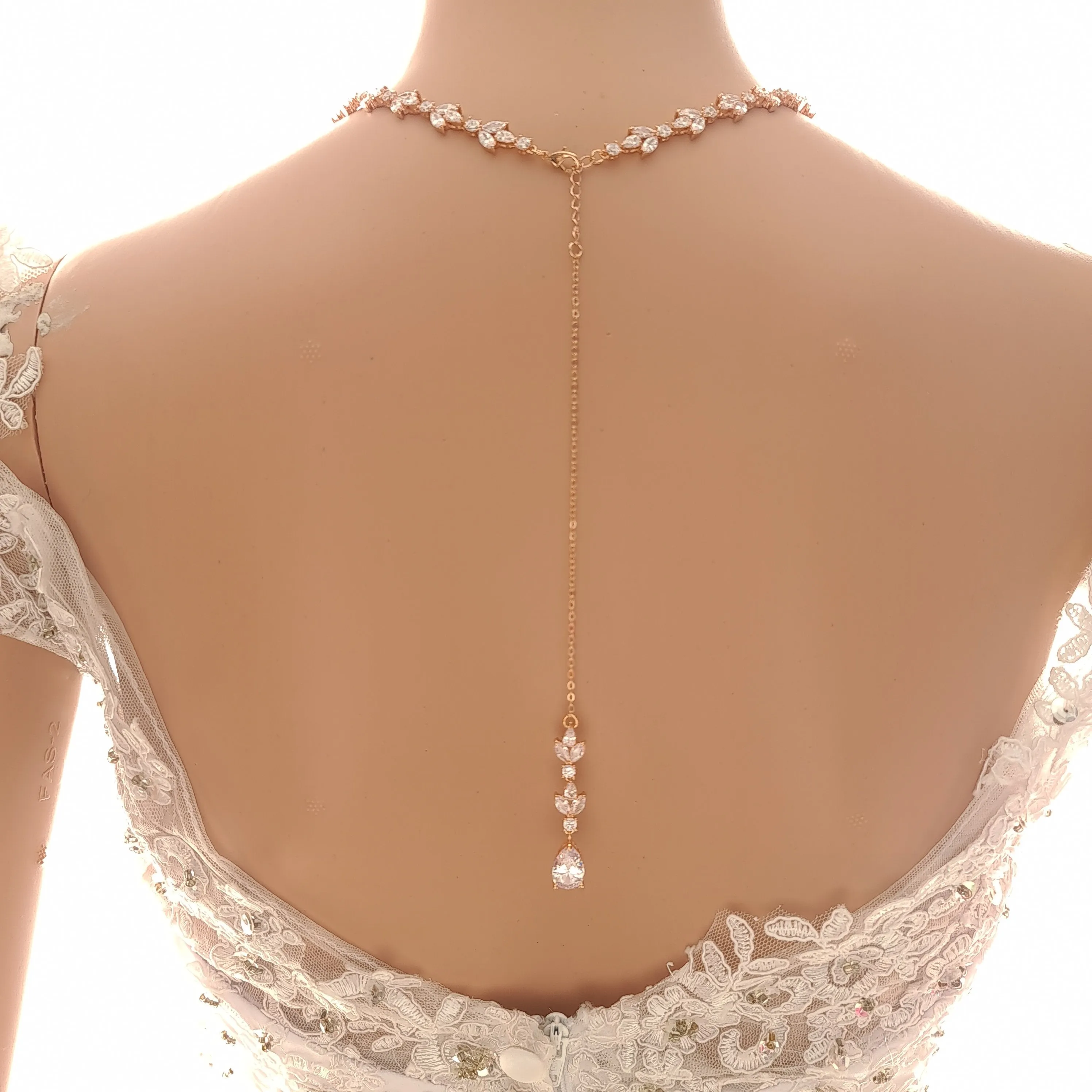 Statement Wedding Necklace With or Without Backdrop-Anya