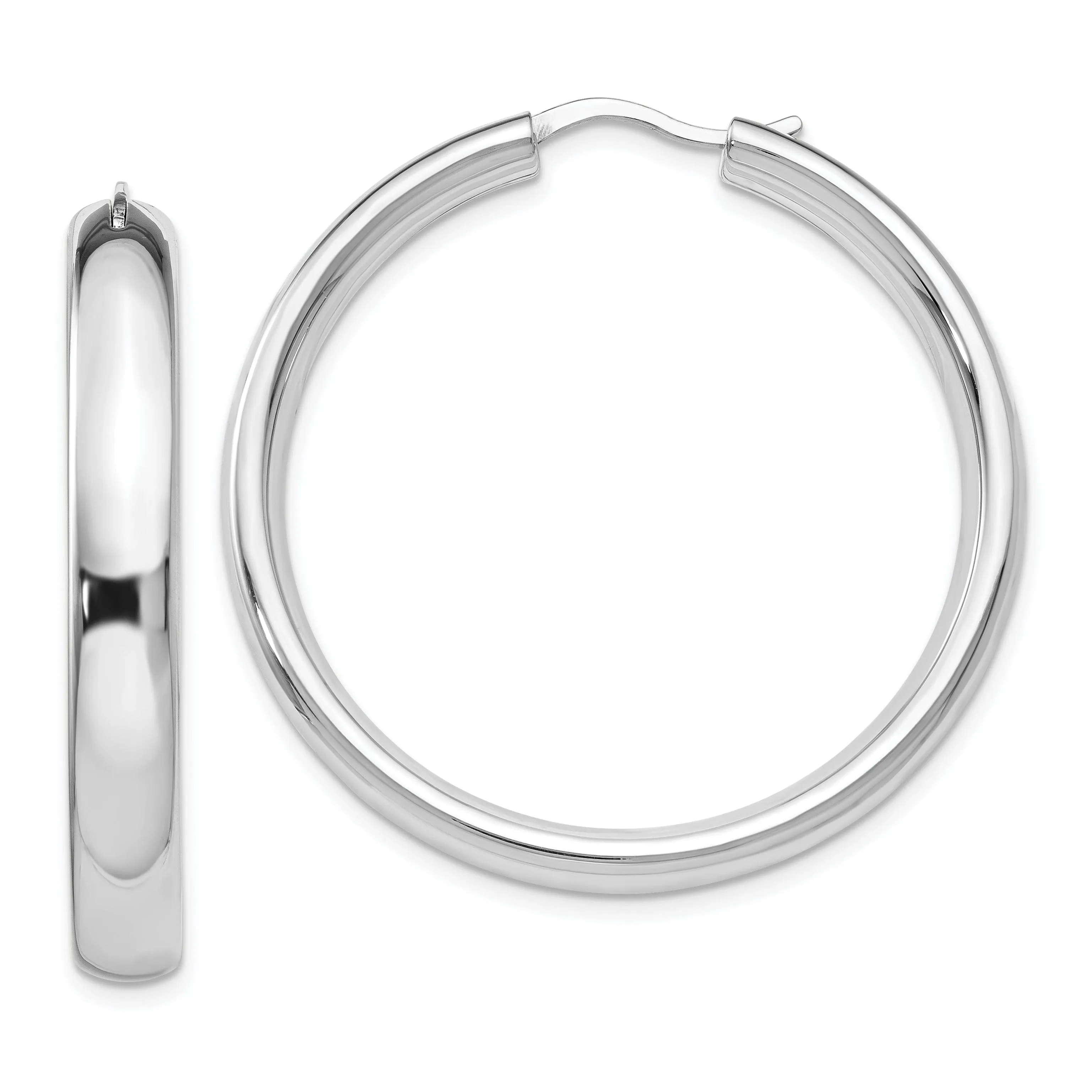 Sterling Silver 5MM Half Round Tube Hoop Earrings