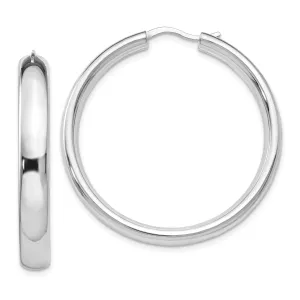 Sterling Silver 5MM Half Round Tube Hoop Earrings