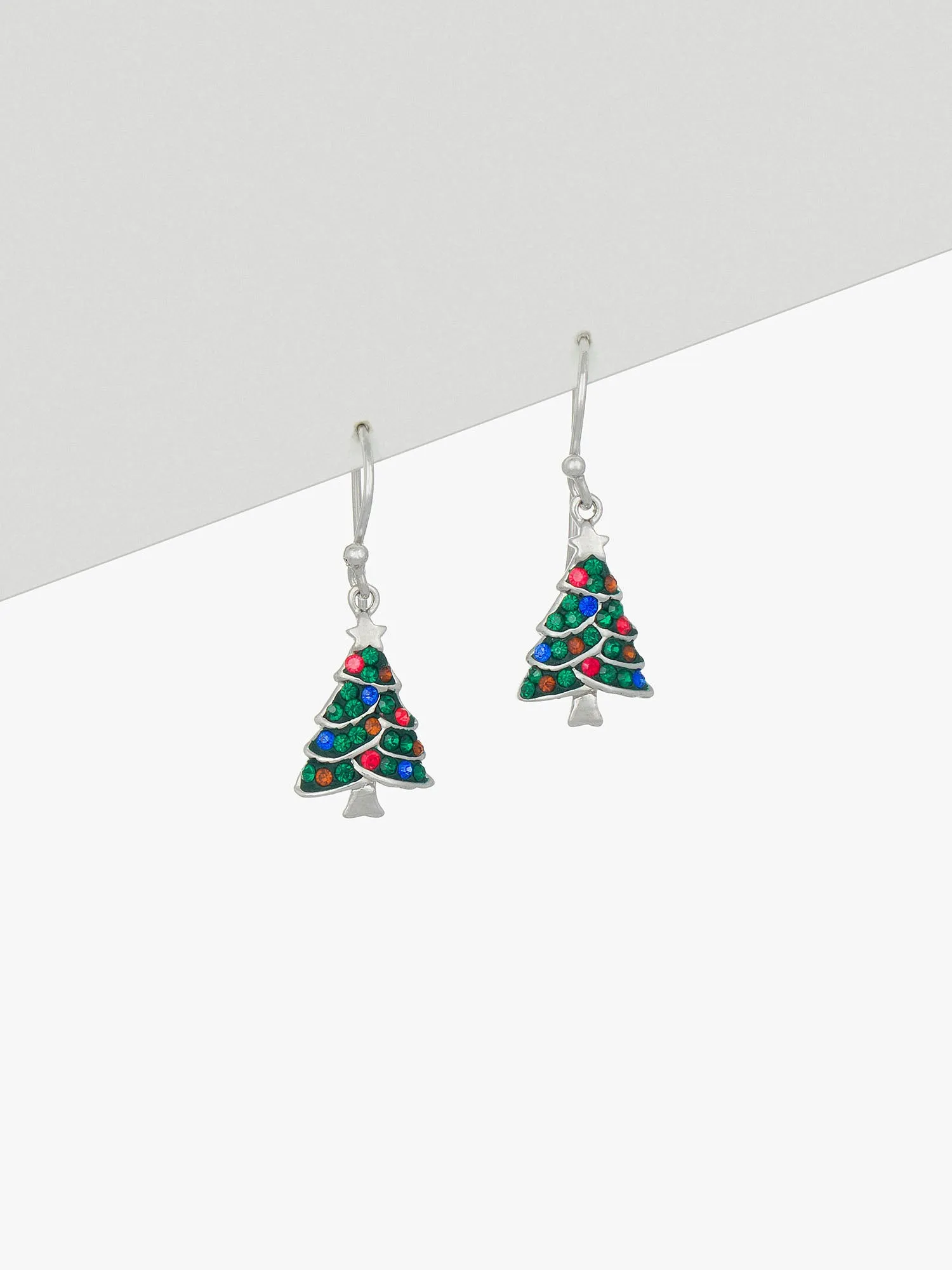 Sterling Silver Christmas Tree Earrings