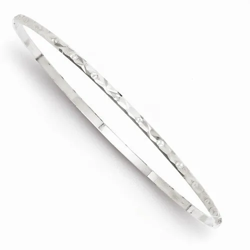 Sterling Silver Diamond-Cut Slip-On Bangle Bracelet