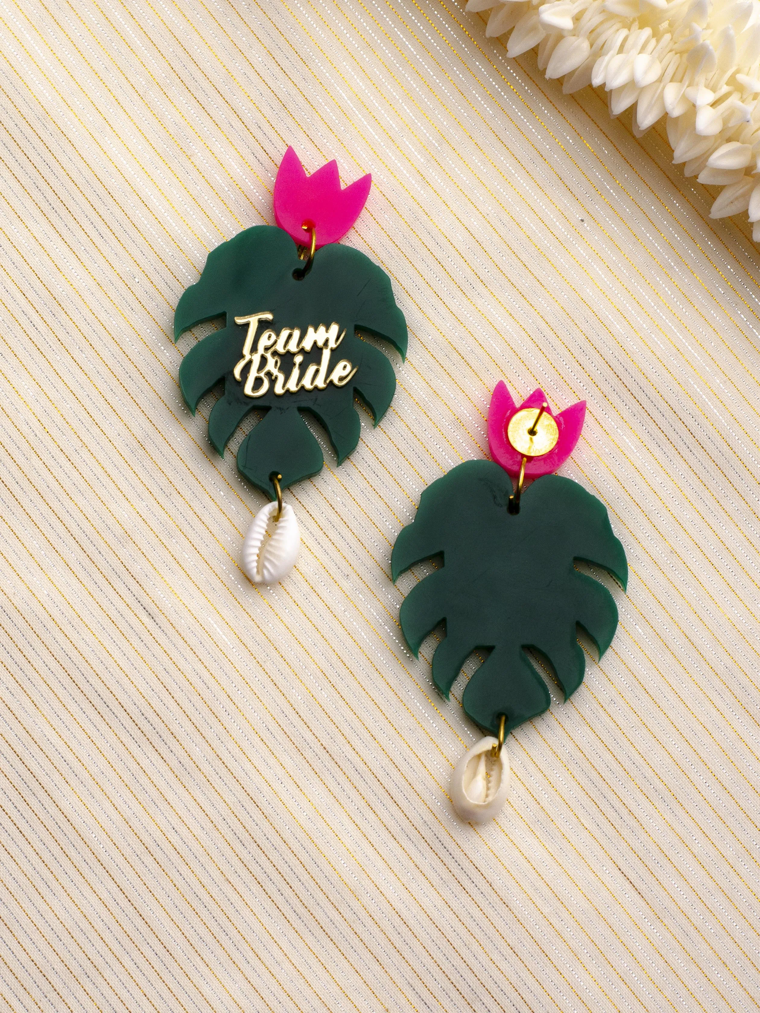 Team Bride Tropical Earrings