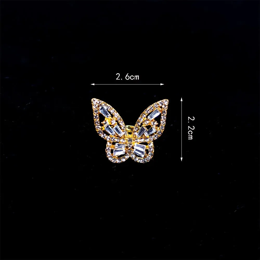 Trendy Shining Butterfly Crystal Acrylic Fashion Hand Accessories Jewelry Ring