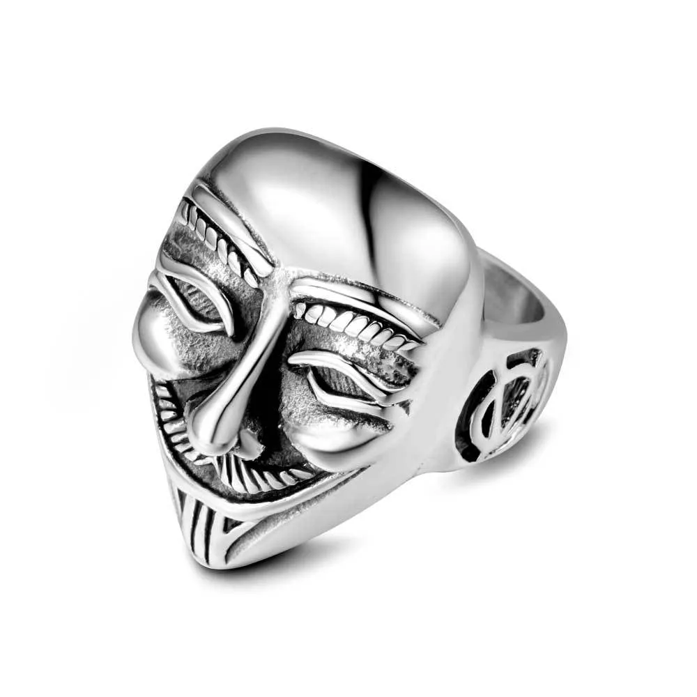 Trendy Titanium Steel Men's Rings - Vintage Black Design, Wholesale Availability