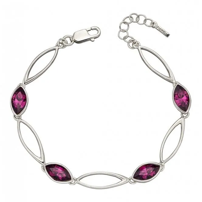 Twist Navette Amethyst Crystal Bracelet B5210M