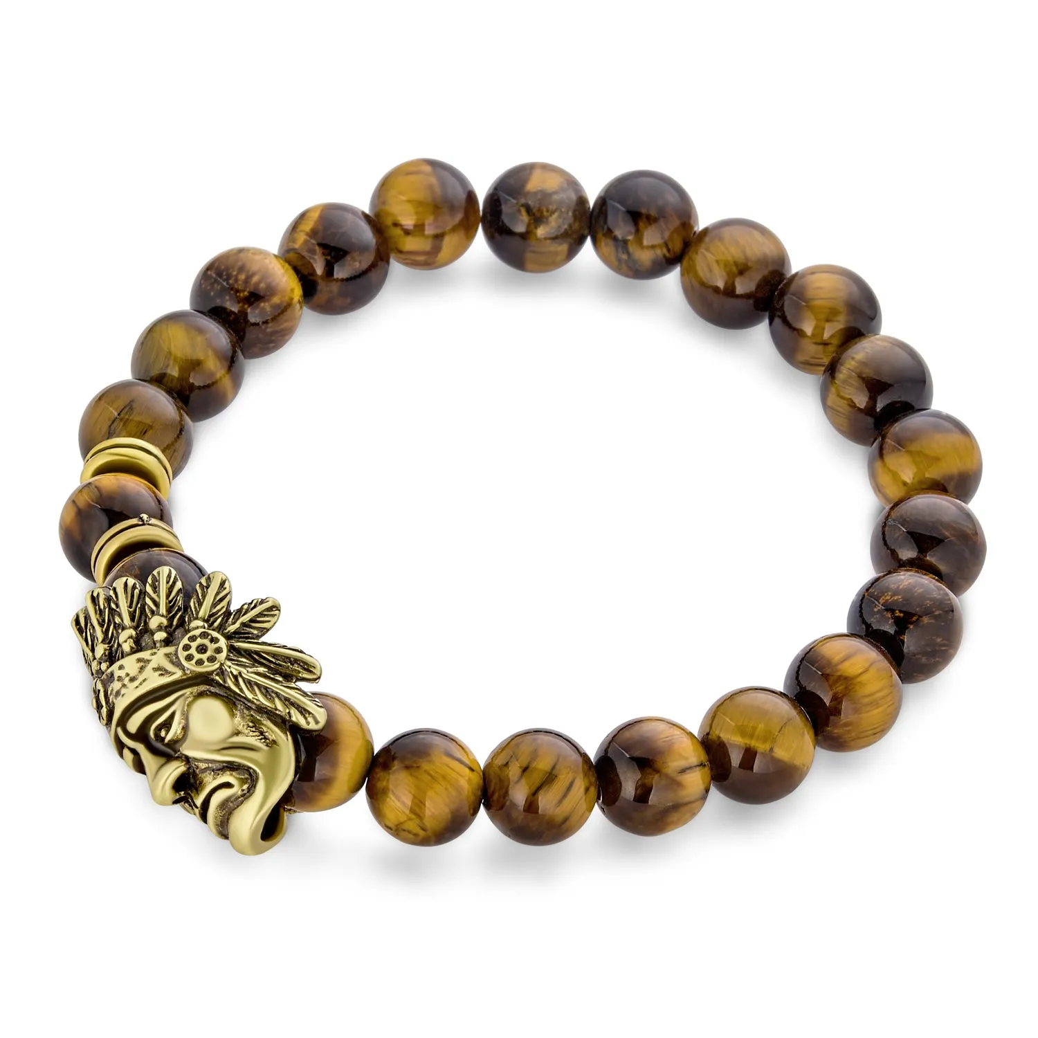 Unisex Howlite Onyx Tiger Eye Gemstone Bead Stretch Bracelet for Men - Unique Design