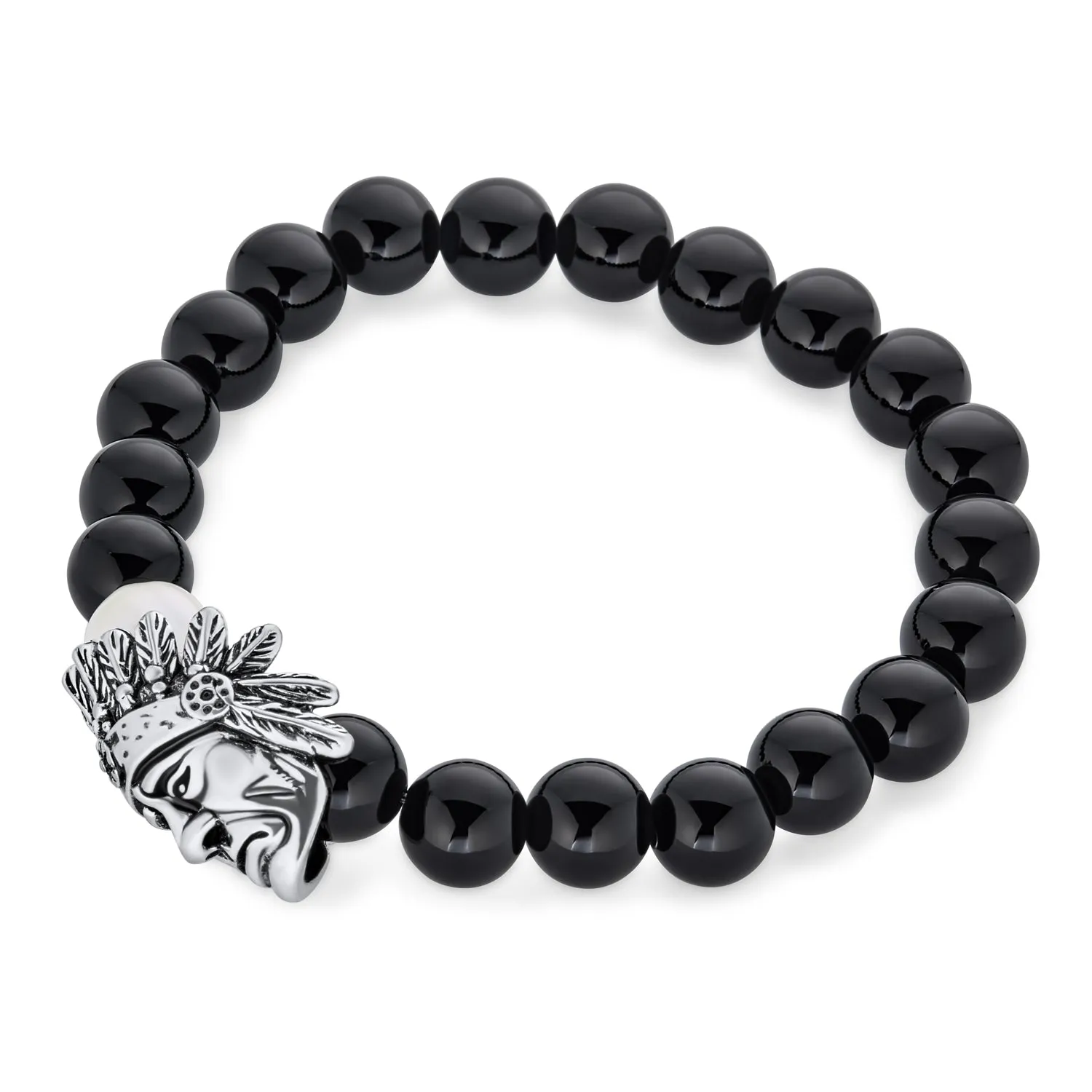 Unisex Howlite Onyx Tiger Eye Gemstone Bead Stretch Bracelet for Men - Unique Design