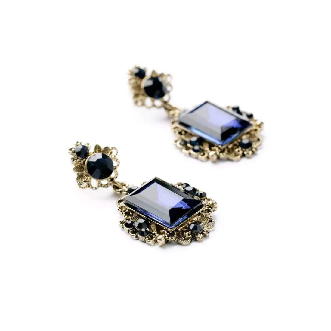 Yellow Chimes Elegant Antique Design Mehrunnisa Fashion Blue Crystal Drop Earrings For Women Earrings For Women And Girl's