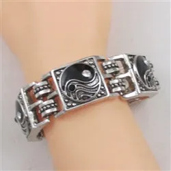 Yin Yang  Linked Cuff Bracelet