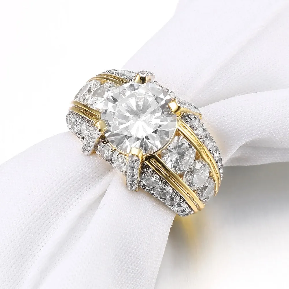 Zircon Wedding/Engagement Ring For Men and Women Gold/Silver Color